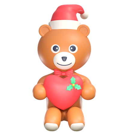 Christmas Teddy Bear  3D Icon