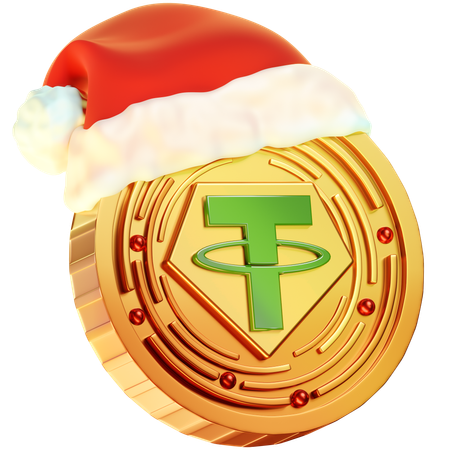 Christmas Tether Coin  3D Icon