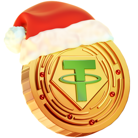 Christmas Tether Coin  3D Icon