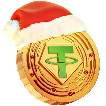 Christmas Tether Coin  3D Icon