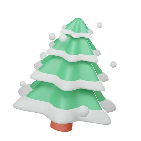Christmas Tree With Transparent Background 3D Icon