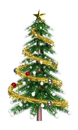 Christmas Tree Isolated Merry Christmas And Happy New Year 3D Icon