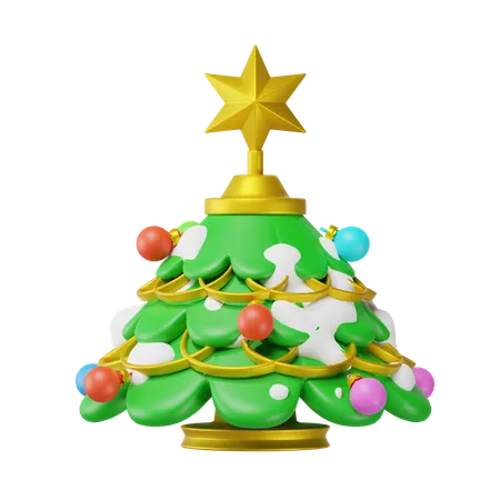 Christmas Tree With Spheres 3 D Illustration 3D Icon