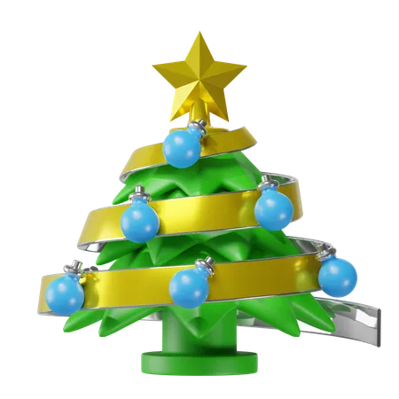 Christmas Tree With Christmas Spheres 3 D Illustration 3D Icon
