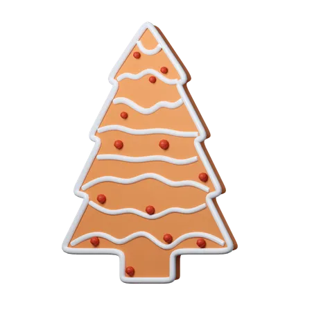 3 D Christmas Tree Cookies Smoke Icon Minimal Decorative Festive Conical Shape Tree New Years Holiday Decor 3 D Design Element In Cartoon Style Icon Isolated On White Background 3 D Illustration 3D Icon