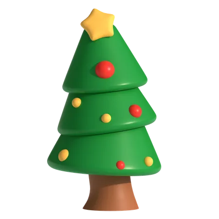 Christmas Tree 3 D Illustration Good For Christmas Design 3D Icon