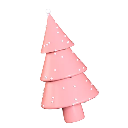 Pink Christmas Tree Illustration In 3 D Design 3D Icon
