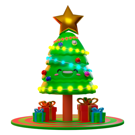 Christmas Tree Decoration  3D Illustration