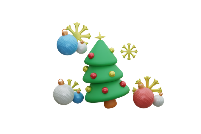 Christmas Tree Decoration 3D Icon