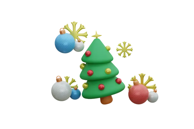 Christmas Tree Decoration 3D Icon