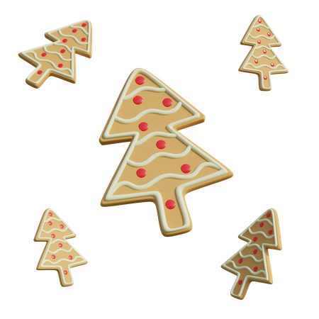 Christmas Tree Gingerbread 3D Illustration