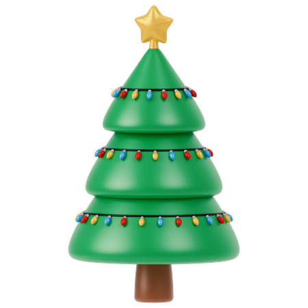 Christmas Tree Lights  3D Icon