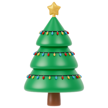 Christmas Tree Lights  3D Icon