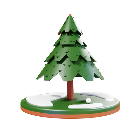 Christmas Tree Lowpoly  3D Illustration