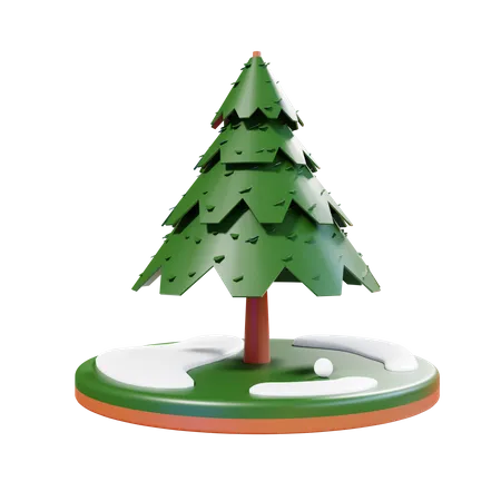 Christmas Tree Lowpoly  3D Illustration