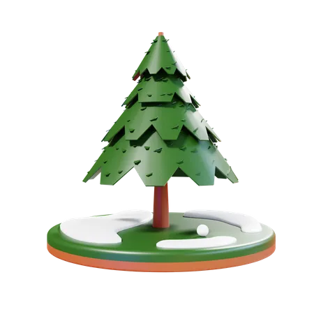 Christmas Tree Lowpoly 3D Illustration