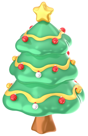 Christmas Tree With Lights  3D Icon