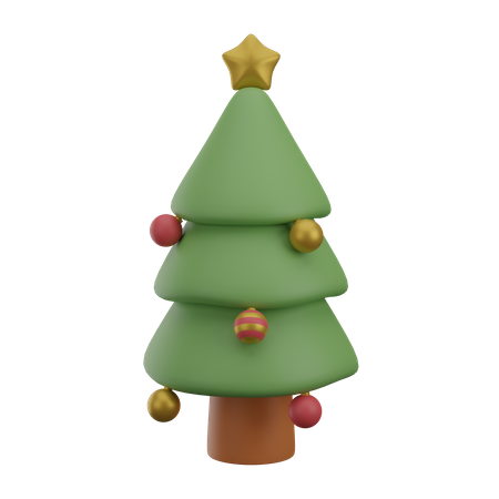 Christmas tree with ornament 3D Icon