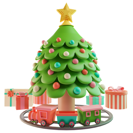 Christmas Tree With Presents 3D Icon