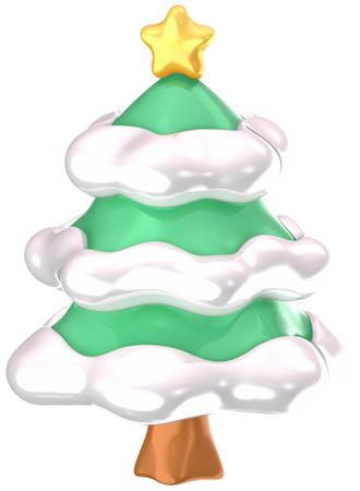 Christmas Tree With Snow  3D Icon