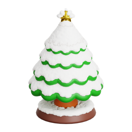 Christmas Tree With Snow  3D Icon