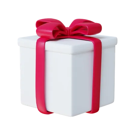 Christmas White Box Gift  3D Illustration