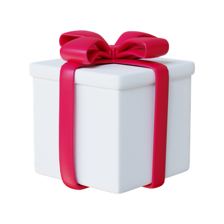 Christmas White Box Gift 3D Illustration