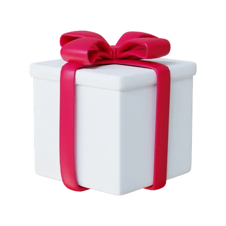 Christmas White Box Gift 3D Illustration