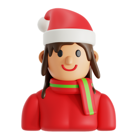 Christmas woman  3D Icon