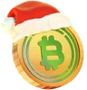 Christmas Wrapped Bitcoin Coin