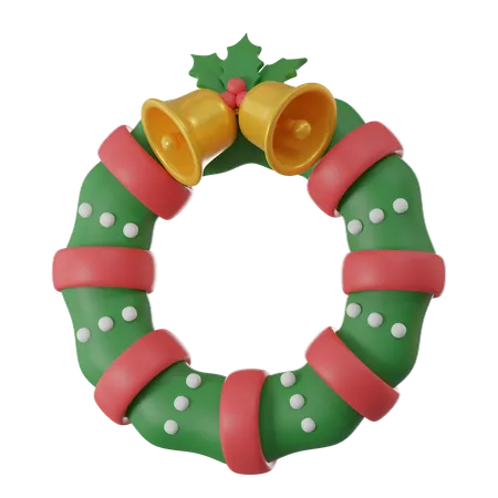3 D Render Christmas Wreath Icon 3D Icon
