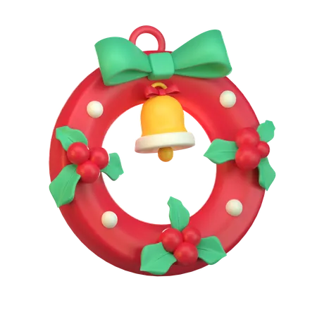 3 D Christmas Wreath Icon 3D Icon