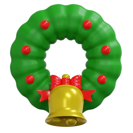 Christmas Pine Wreath 3 D Icon Christmas Illustration 3D Icon