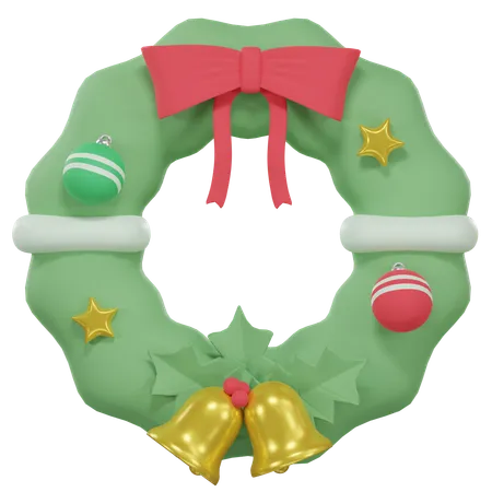 Christmas Wreath 3 D Render Icon Illustration 3D Icon