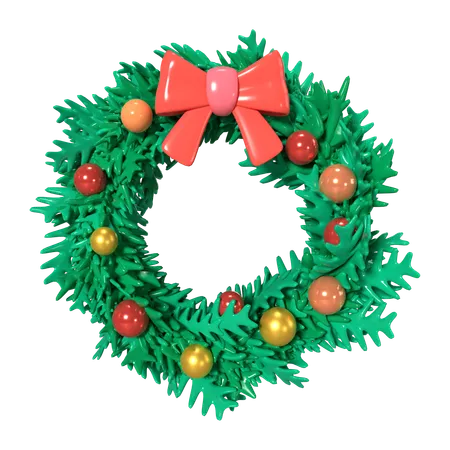 This Is Wreath Krans 3 D Render Illustration Icon It Comes As A High Resolution PNG File Isolated On A Transparent Background The Available 3 D Model File Formats Include BLEND OBJ FBX And GLTF 3D Icon