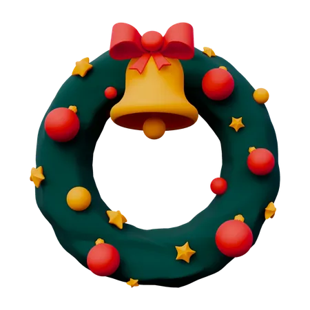 クリスマスリース  3D Icon