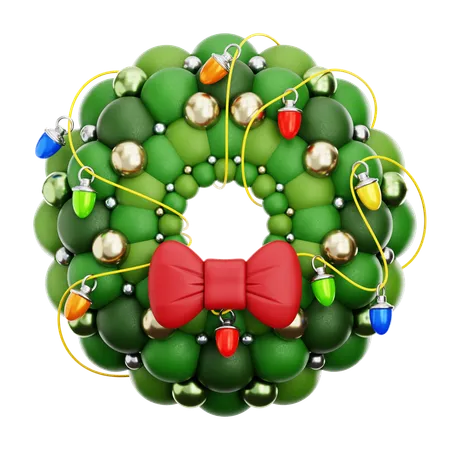 クリスマスリース  3D Icon