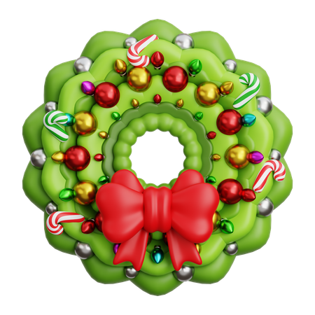 クリスマスリース  3D Icon