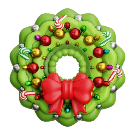 クリスマスリース  3D Icon