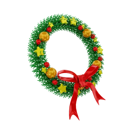 Christmas Wreath  3D Illustration