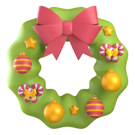 Christmas Wreath  3D Illustration