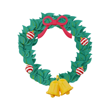 3 D Christmas Wreath Illustration Object Rendered Can Be Used For Illustration Web App Mobile And Many More 3D Illustration