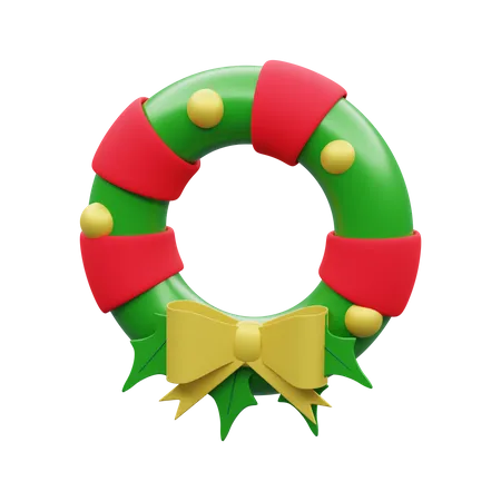 3 D Rendering Of Christmas Wreath Isolated 3D Illustration