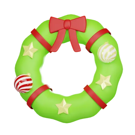 Christmas Wreath 3 D Icon 3D Icon