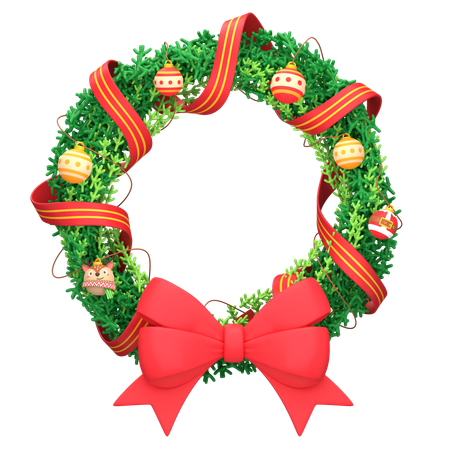Christmas Wreath Decoration  3D Icon