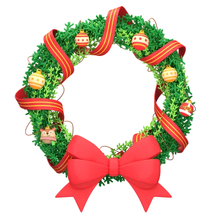 Christmas Wreath Decoration  3D Icon