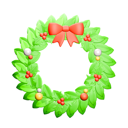 Christmas Wreath Decoration  3D Icon