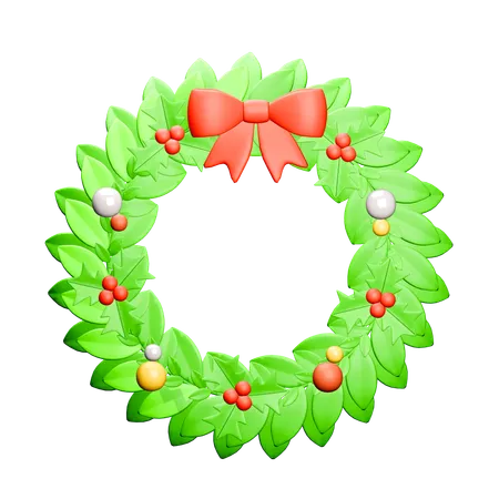 Christmas Wreath Decoration  3D Icon