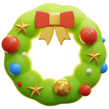 Christmas Wreath Decoration  3D Icon