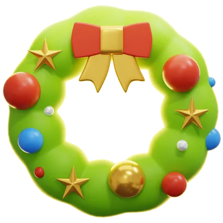 Christmas Wreath Decoration  3D Icon